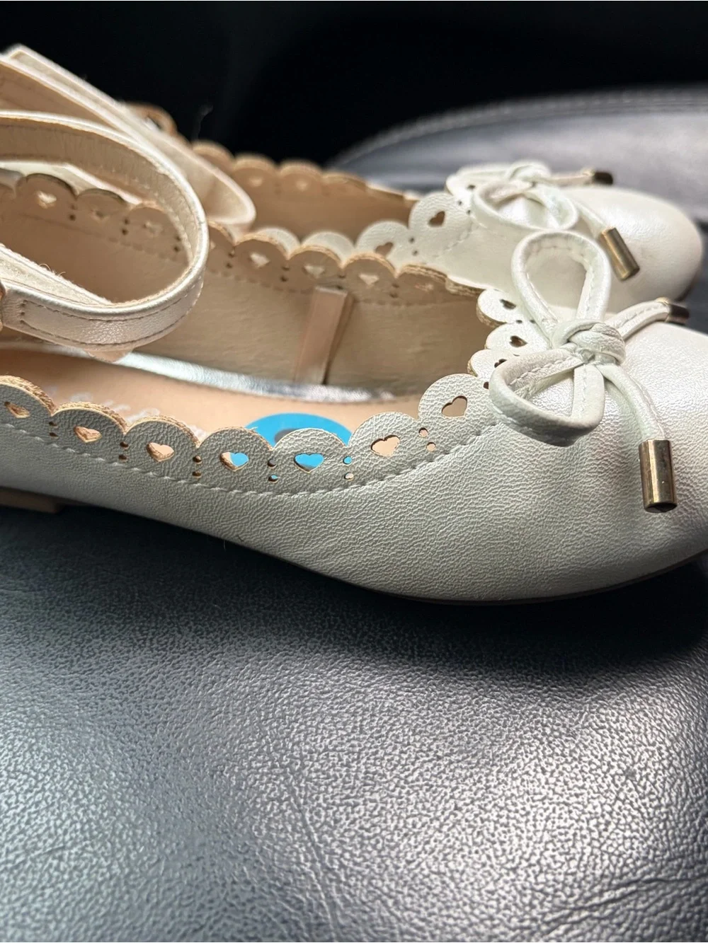 Self Esteem White Girls Mary Jane Flats with Bow